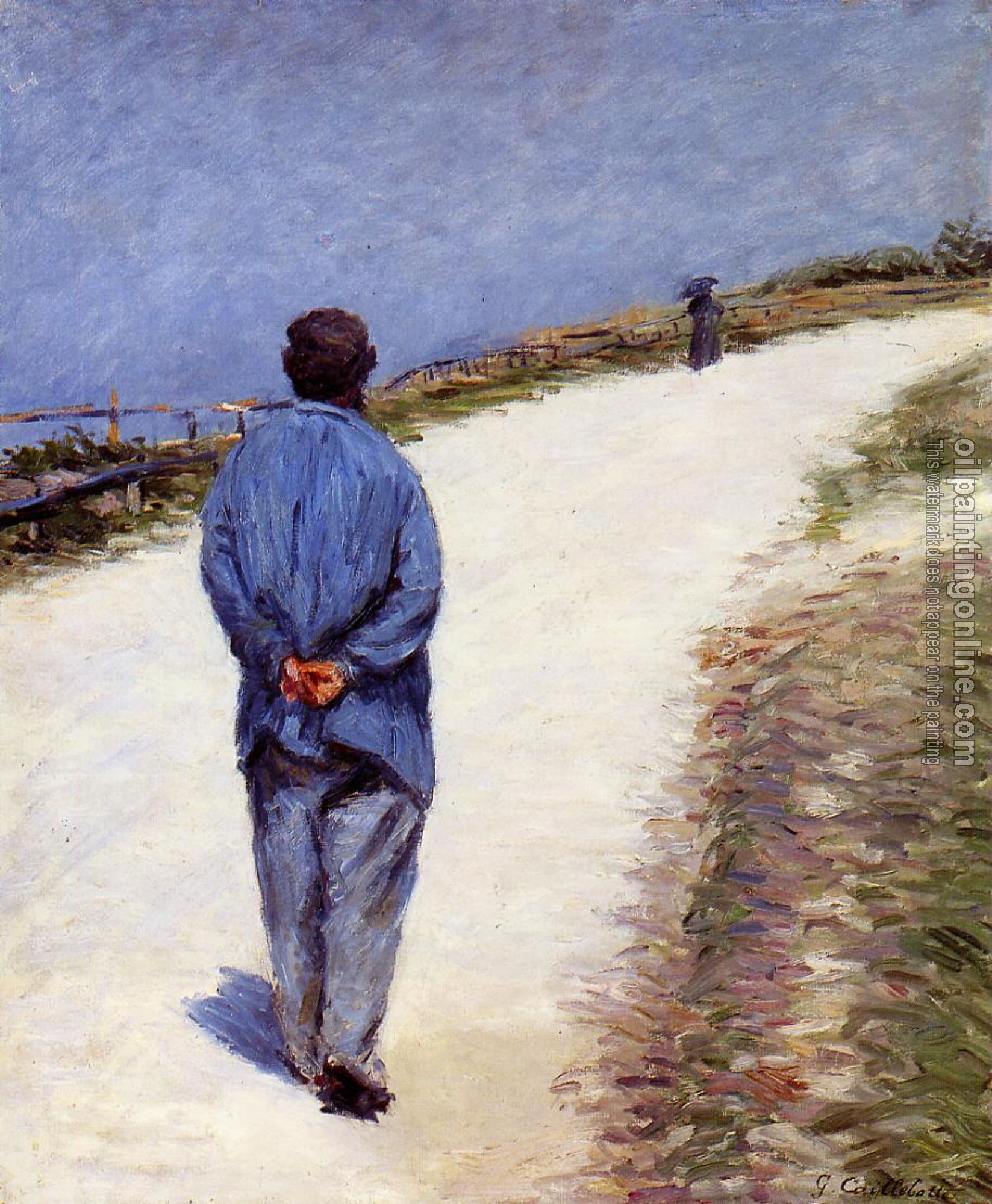 Gustave Caillebotte - Man in a Smock aka Father Magloire on the Road between Saint Clair and Etreta